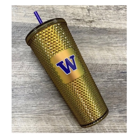 NEW Starbucks UW University of Washington Studded Bling Gold Cup - Picture 5 of 7